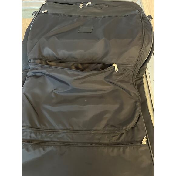 RARE Vintage Coach Garmet Bag Leather Trim Lots of Pockets - Picture 12 of 16